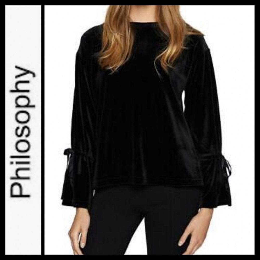 NWT Philosophy Velour Bell Sleeve Top
